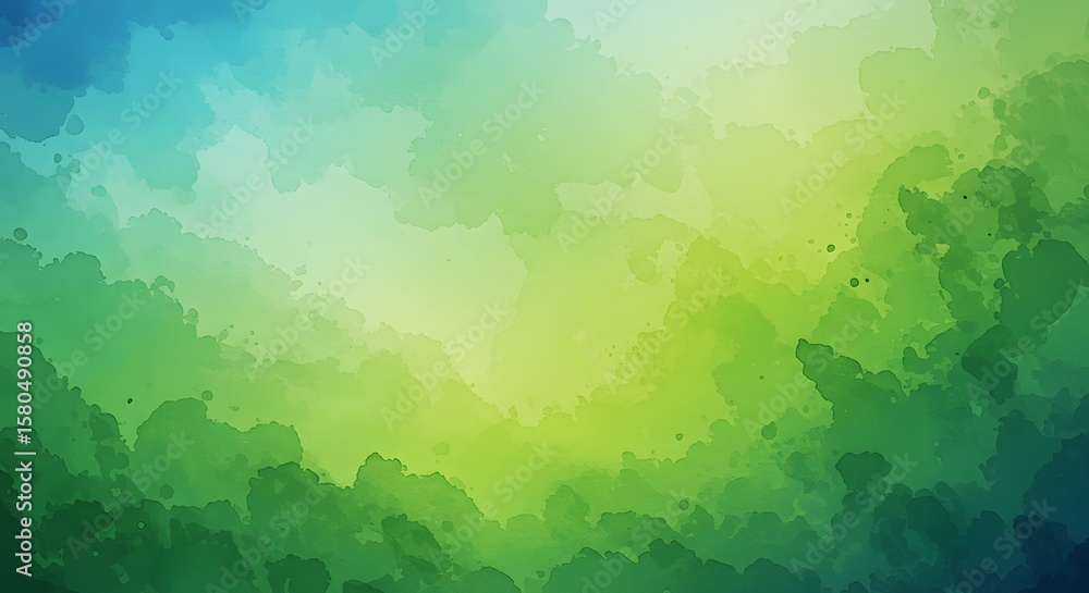 Fototapeta premium Abstract Watercolor Background with Blended Green and Blue Tones for Artistic Design