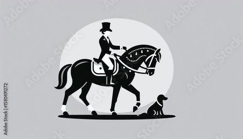 Elegant horse and a rider-010.eps