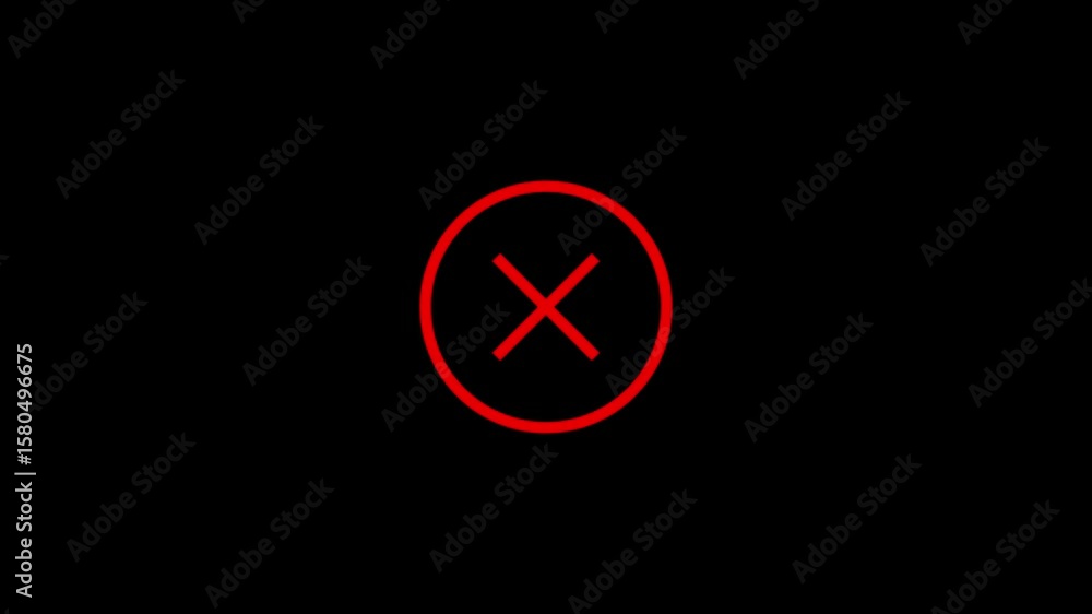 Prohibition sign in a circle. Stroke thickness animation. Prohibition sign in a circle. Stroke thickness animation.