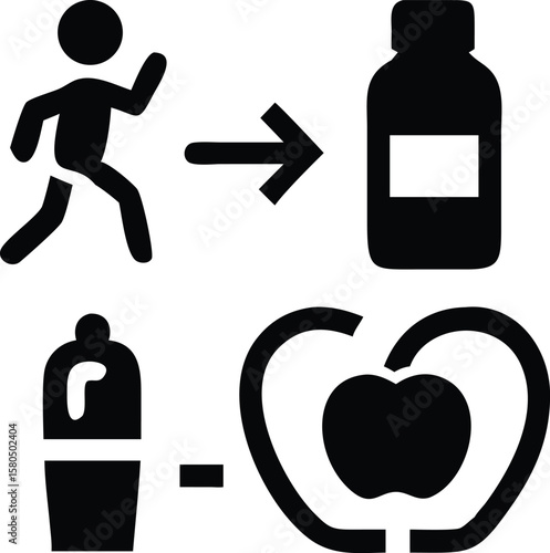 Vector illustration symbol sign set of fitness business icons design