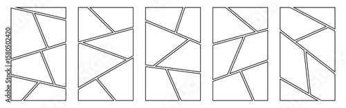 Image collage layout template set for photo album, comic page, flyer, banner, poster, brochure, booklet, memory wall vector 10 eps