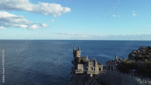 Castle of Swallows Nest on the Cape Ai-Todor of Black Sea coast