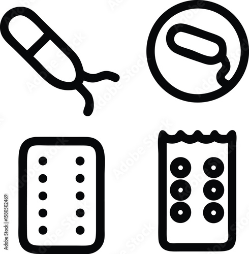 Black and white icon set vector illustration symbol design