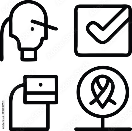 Set of vector icons for web design with business and medical symbols