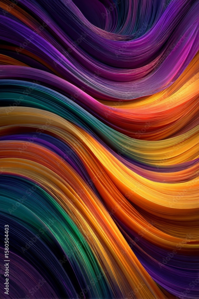 Fototapeta premium Abstract Colorful Swirling Waves Texture Background
