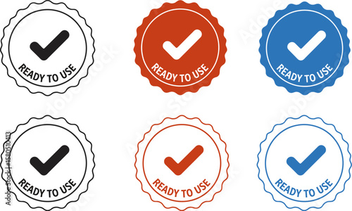 Ready to use check mark icon vector illustration in different style colors