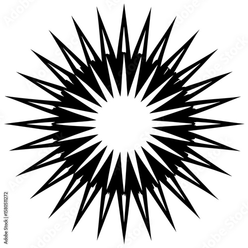 Intricate black starburst pattern with sharp jagged edges silhouette