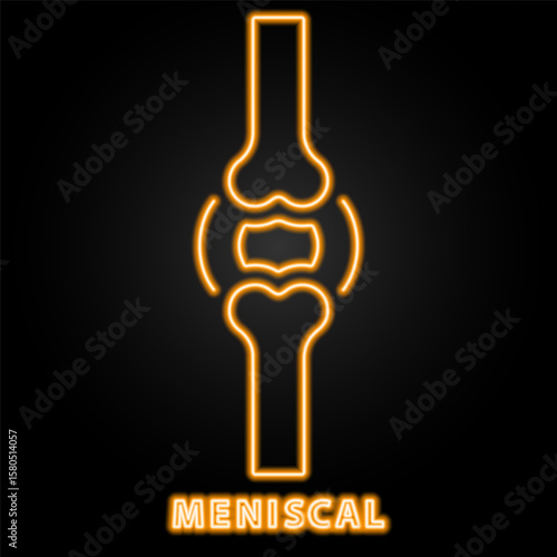 meniscal neon sign, modern glowing banner design, colorful modern design trends on black background. Vector illustration.