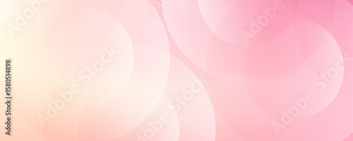 Light Pink Abstract Design with Bokeh Style Elements. Feminine soft design with pink and peach gradients and translucent circles.