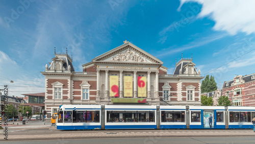 Photography Hyperlapse of the Royal Concert Hall in Amsterdam, built in neoclassical style