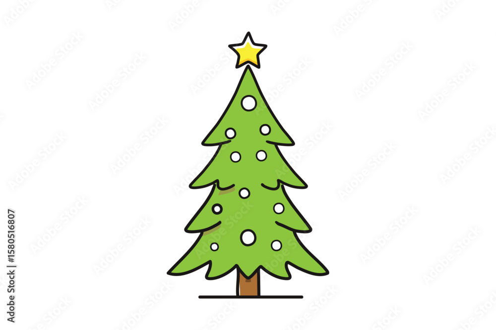 Fototapeta premium Hand drawing of a christmas tree Vector