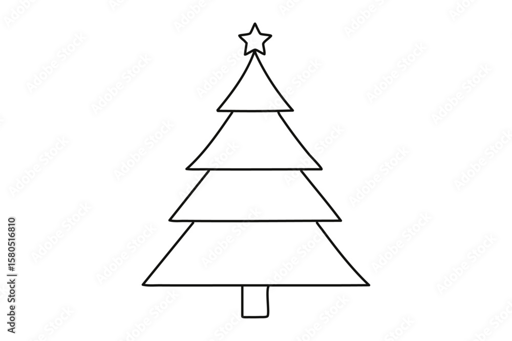 Fototapeta premium Hand drawing of a christmas tree Vector