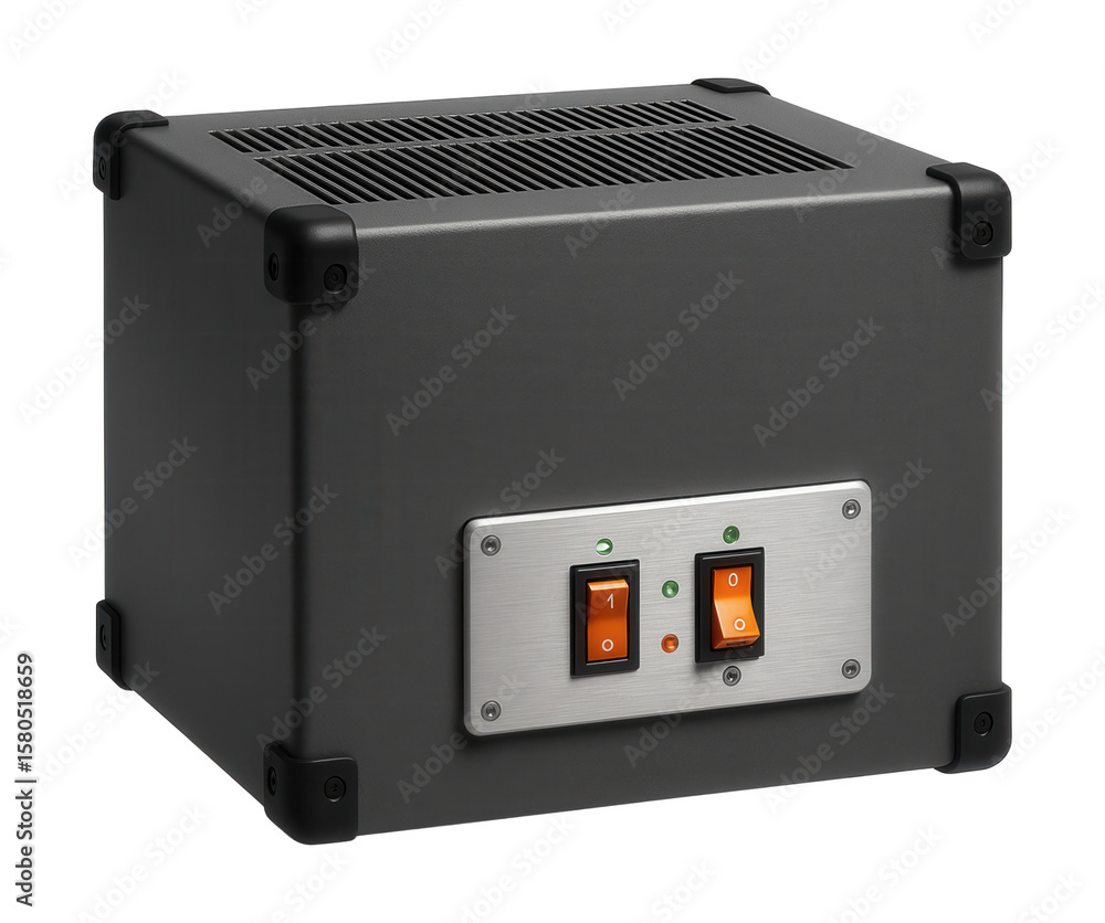 Fototapeta premium High-capacity isolation transformer designed for a large residential garage, capable of supporting heavy machinery.