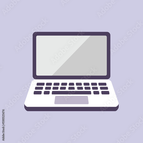 Minimalist Laptop Flat Design Illustration.eps