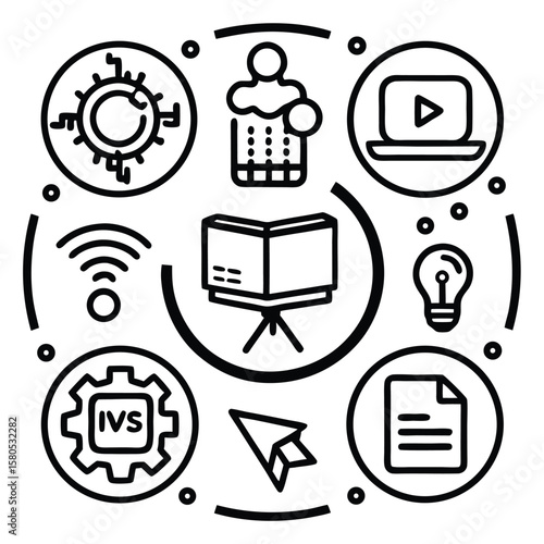 Elearning Online Education Icons Set