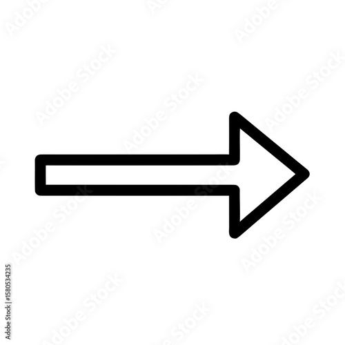 Ícone preta – seta minimalista de contorno para o lado SVG e PNG

