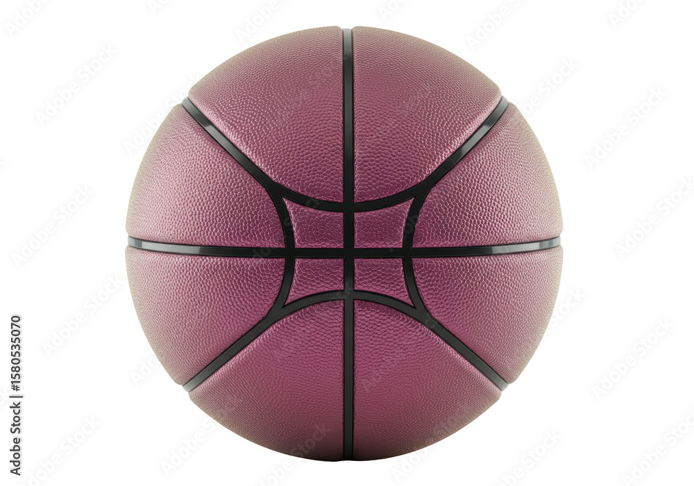 Fototapeta premium Isolated Textured Dark Pink Basketball