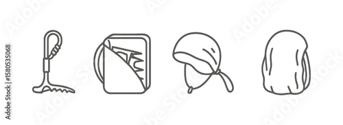 Kitchen tools icon set. cooking, baking outlined icons collection, culinary graphics