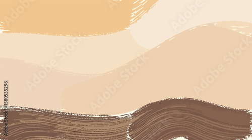 Abstract brushstrokes in earthy tones creating a harmonious and aesthetic artistic background.