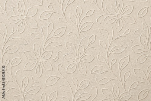 Floral Pattern Tiles with Light Beige Background and Delicate Floral Details