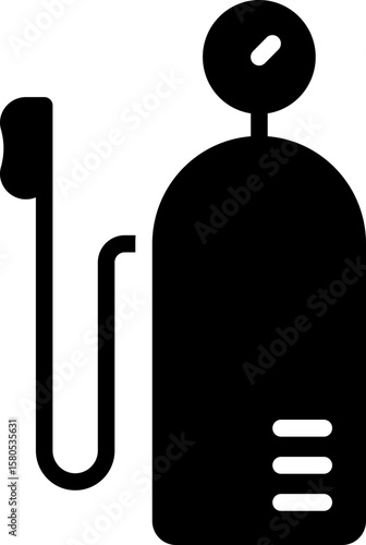 Oxygen cylinder vector icon stock illustration