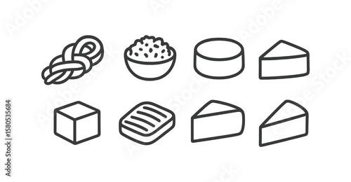 Food and cuisine line icon set. culinary, ingredient symbols in outline style