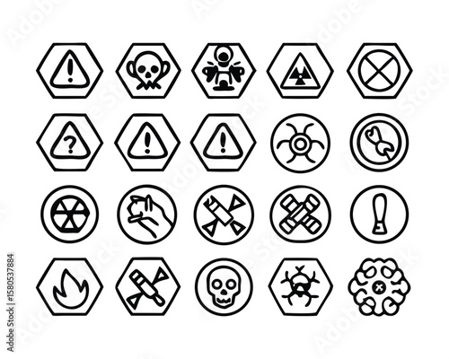 Cartoon Cat Hazard Sign Collection Featuring Dangerous Situations and Warning Symbols in a Mega 95 Piece Set Perfect for Safety Awareness on transparent background mega