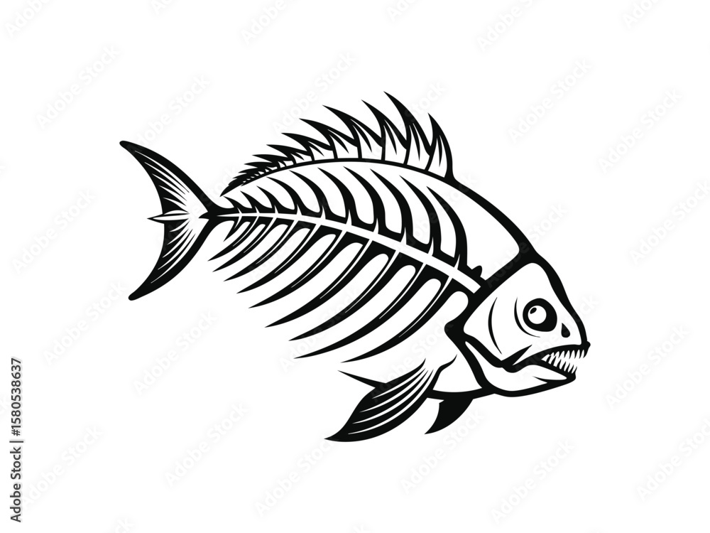 Obraz premium Perch silhouette line art vector illustration with a white background