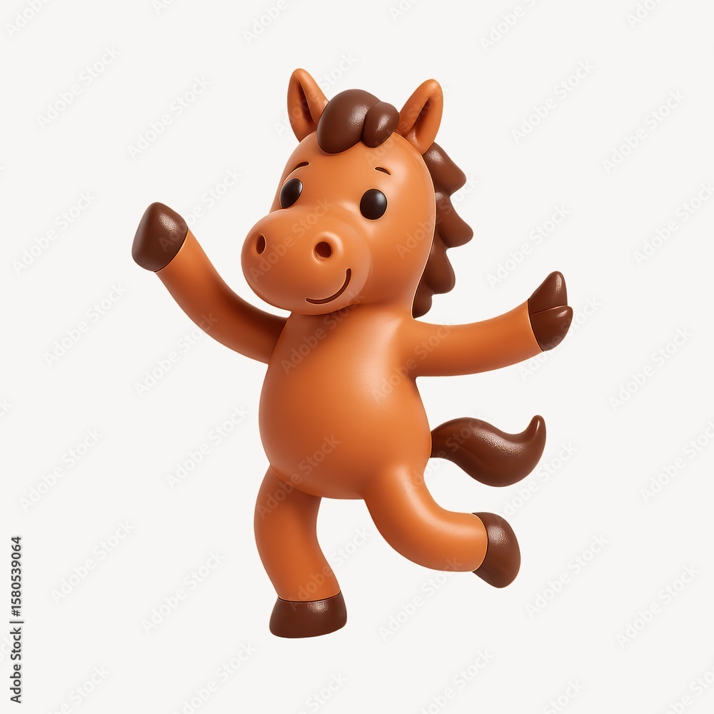 Obraz premium Playful cartoon horse figure