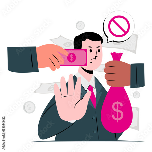 say no to corruption illustration