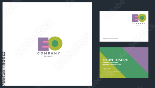 Letters EO Colourful Joint logo icon vector template.