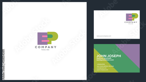 Letters EP Colourful Joint logo icon vector template.