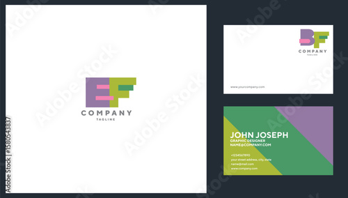 Letters EF Colourful Joint logo icon vector template.