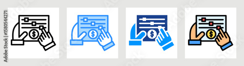 Financial Control Icon Collection Set Multiple Style