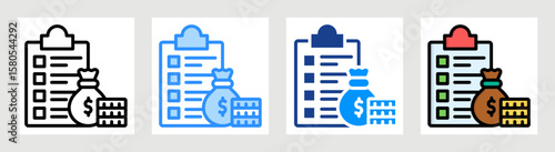 Project Budget Icon Collection Set Multiple Style