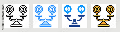 Financial Stability Icon Collection Set Multiple Style