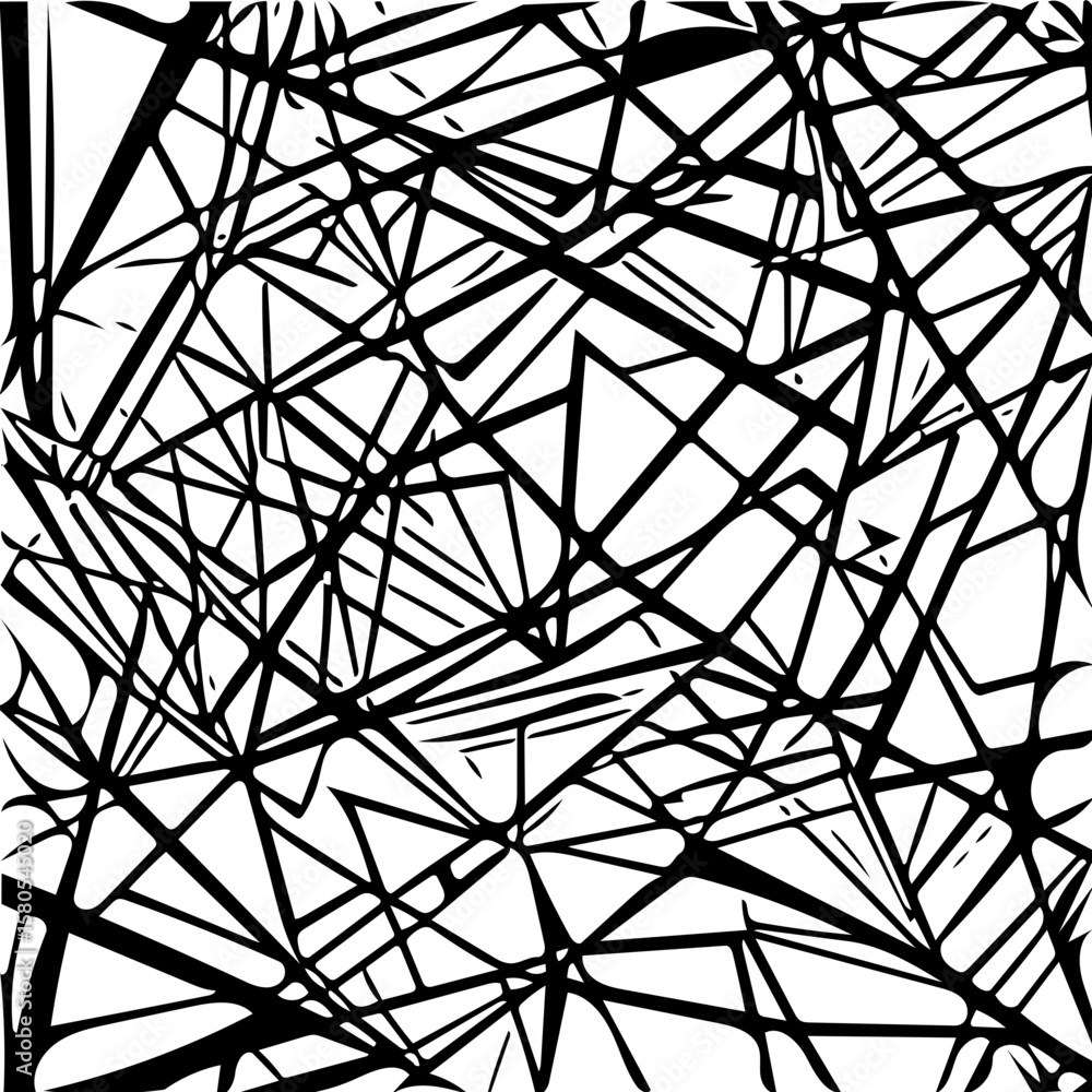 Fototapeta premium Abstract geometric minimalist black and white vector background, abstract geometric seamless pattern