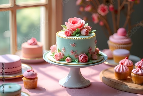 Wallpaper Mural Mint cake with flower for international cake day Torontodigital.ca