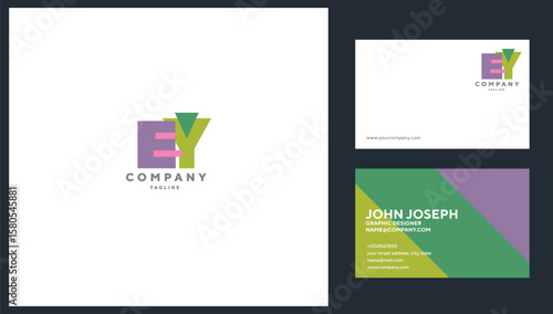 Letters EY Colourful Joint logo icon vector template.
