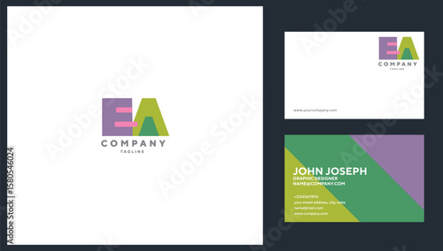 Letters EA Colourful Joint logo icon vector template.