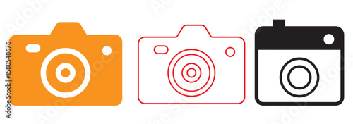 Camera icon set. photo camera icon. camera photography icon.