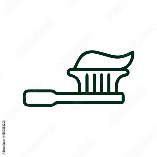 Toothbrush with toothpaste symbolizing dental hygiene concept  
