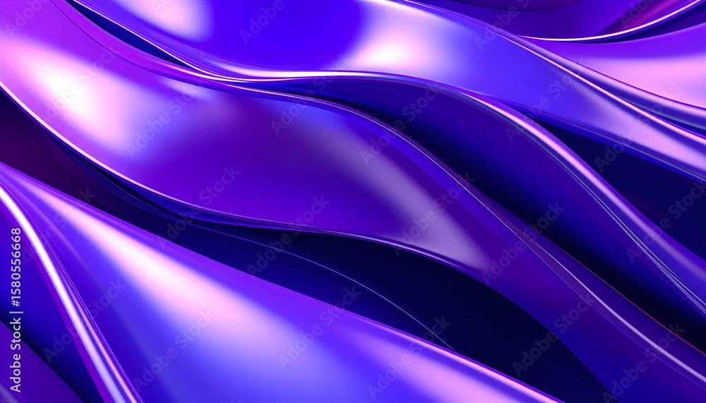 Obraz premium A smooth, flowing abstract design in vibrant purple tones.