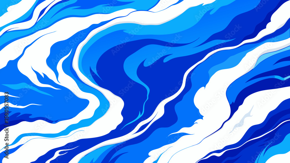 Vector art of a dynamic abstract background with blue and white waves and textures Vector art of a dynamic abstract background with blue and white waves and textures