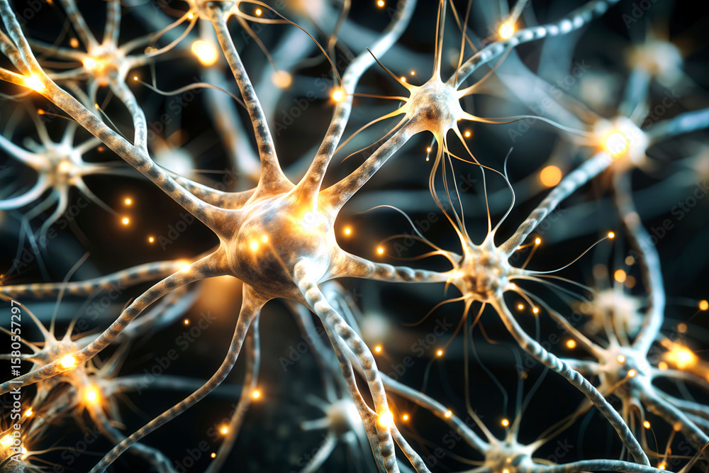 Fototapeta premium x-default Microscopic view of neural network system