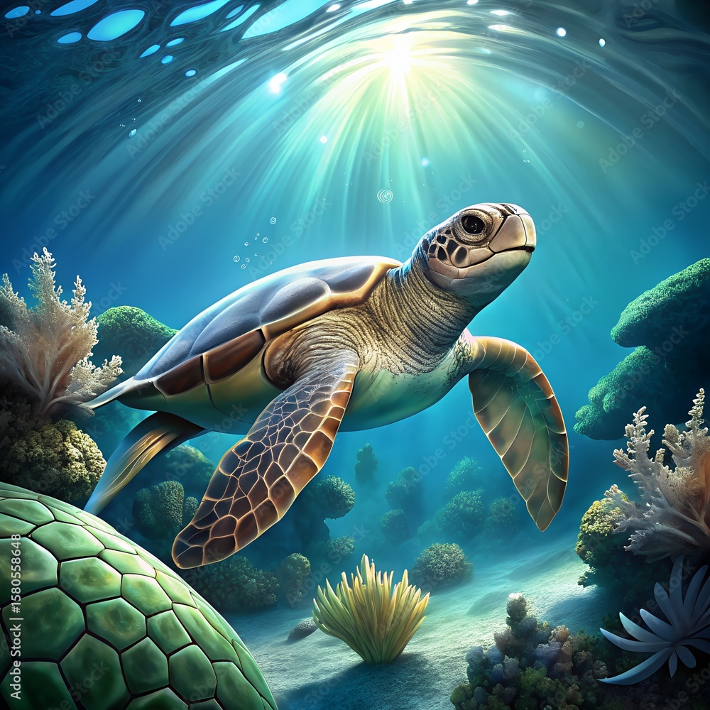 Fototapeta premium green sea turtle