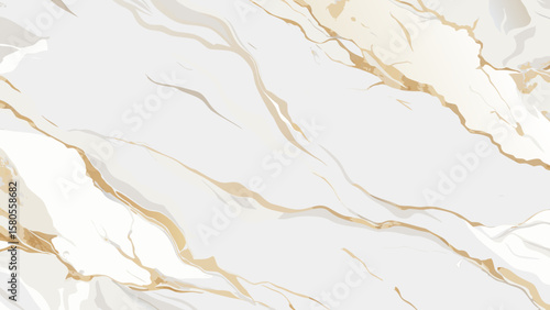 Vector art of the white marble texture features elegant gold veins, creating a luxurious and sophisticated background