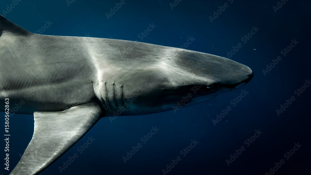 Fototapeta premium A scary looking shark, close up view.