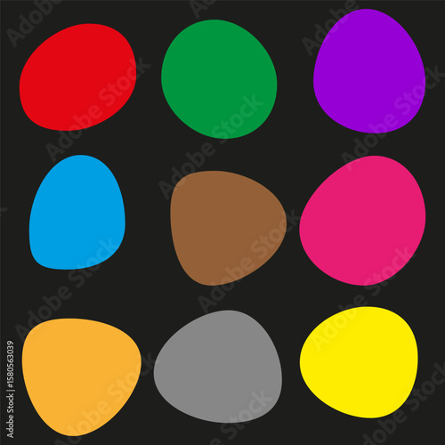Colorful abstract shapes. Bright blob collection. Organic forms Vector. Vibrant color palette.