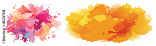 Colorful abstract artistic watercolor paint splash stain texture vector illustration
